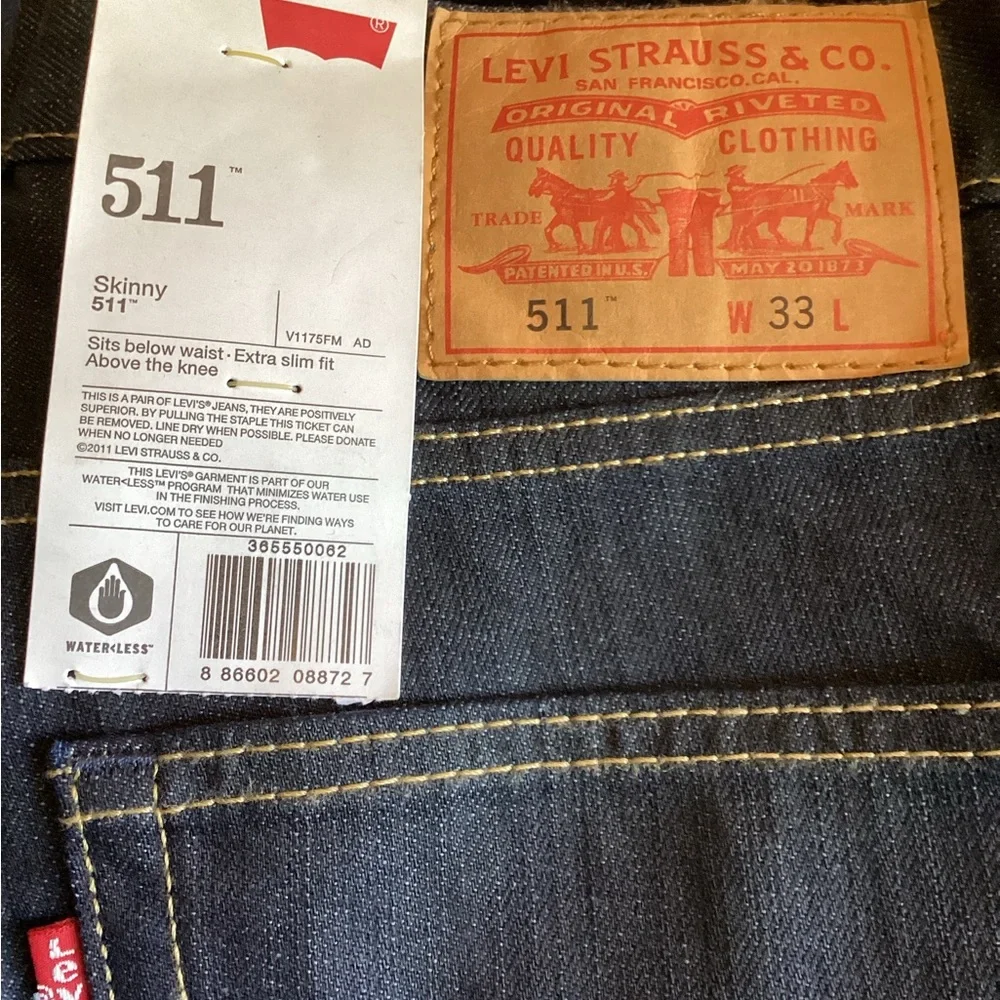 Levi's 511 Skinny Shorts Vintage Denim Men's Size 33